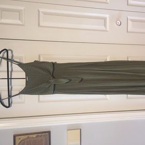 Green and white stripped romper